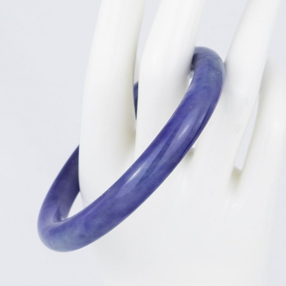 Solid Genuine Amethyst Bangle Bracelet Natural Stone Purple Round Serenity Calm